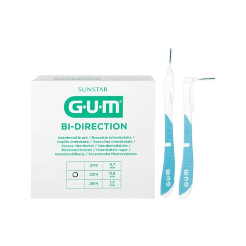 GUM BI-DIRECTION BRUSHES CYLINDRICAL REGULAR 0,9mm BLAUW (36st)