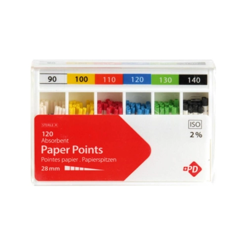 PRODUITS DENTAIRES COLOR PAPER POINTS NR.90-140 (120st)
