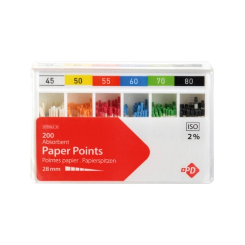 PRODUITS DENTAIRES COLOR PAPER POINTS NR.45-80 (200st)