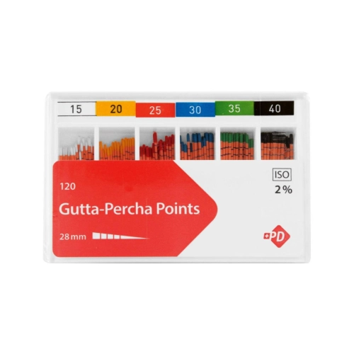 PRODUITS DENTAIRES GUTTA PERCHA POINTS 2% PINK NR.15-40 (120st)