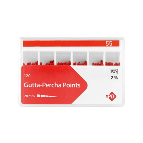 PRODUITS DENTAIRES GUTTA PERCHA POINTS 2% PINK NR.55 (120st)