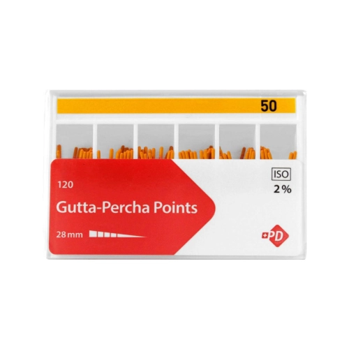 PRODUITS DENTAIRES GUTTA PERCHA POINTS 2% PINK NR.50 (120st)