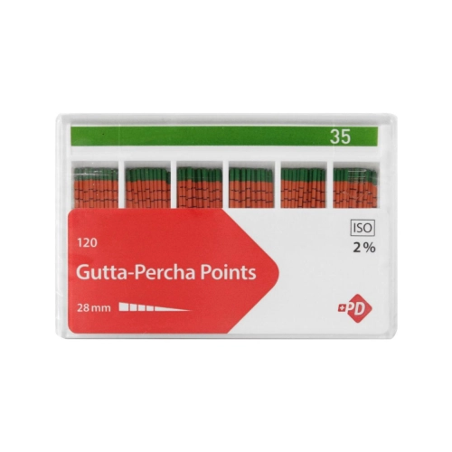 PRODUITS DENTAIRES GUTTA PERCHA POINTS 2% PINK NR.35 (120st)