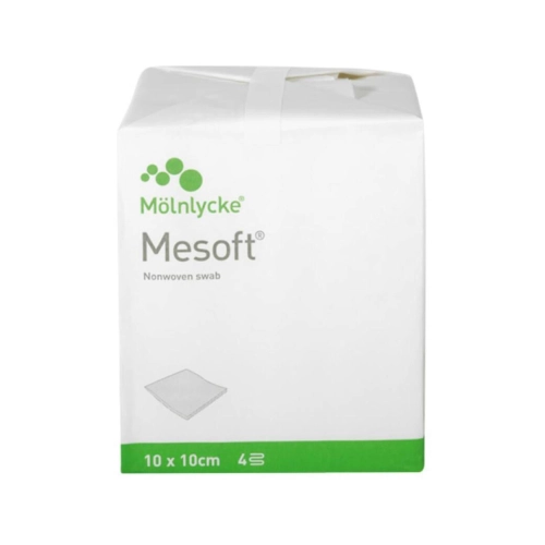 MÖLNLYCKE MESOFT GAASJES NIET STERIEL NON WOVEN 10x10cm/4 laags (100st) REF 157300