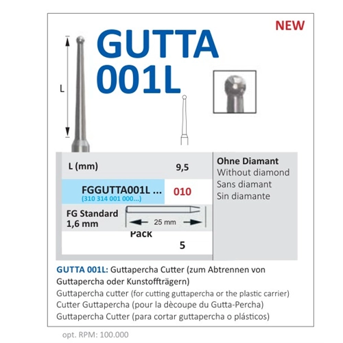 HORICO FG GUTTA CUT BOOR 001L/010 (5st)