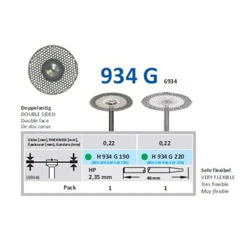 HORICO HP DIAMANT SCHIJF DUBBELZIJDIG/FLEXIBEL H934G/190 (1st)