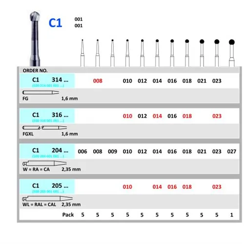 HORICO RA-L CARBIDE C1/010 LANG (5st)