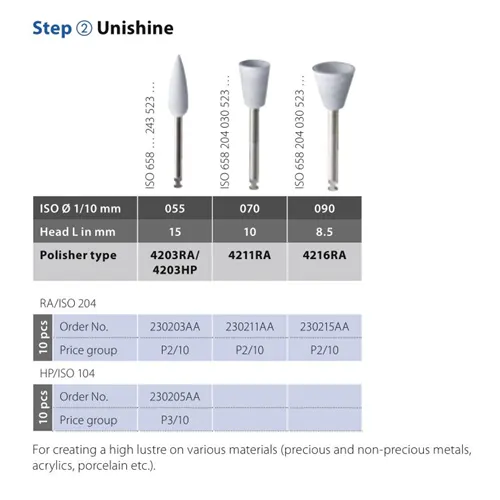 DIATECH UNISHINE POLIJSTPOINTS NR.4203/055 RA (10st)