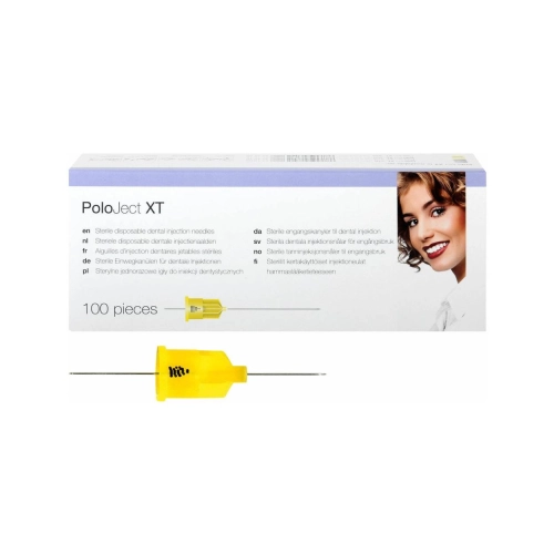 POLODENT POLOJECT XT INJECTIENAALDEN 30G X-KORT 0,3x12mm GEEL (100st)
