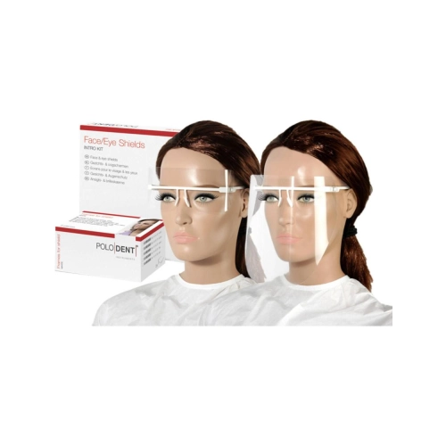 POLODENT GEZICHTSSCHERMEN INTRO KIT (kompleet, 5 mont.+15 schermen)