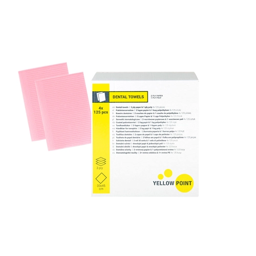 YELLOW POINT PATIENTEN SERVETTEN 33x44cm ROZE (4x125st)