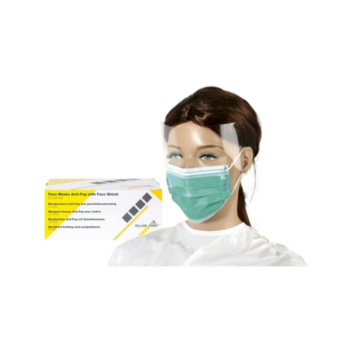 YELLOW POINT MONDMASKERS TYPE IIR ANTI-FOG MET SCHERM GROEN (25st)