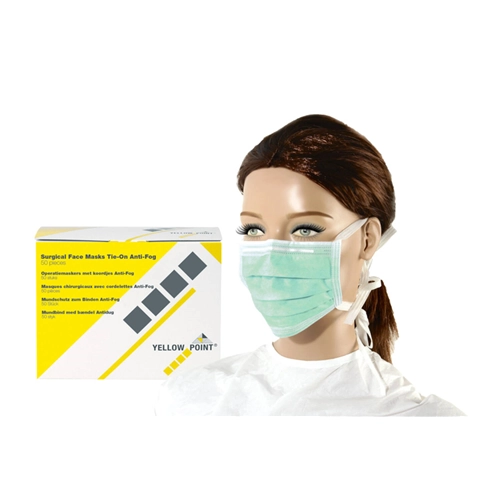 YELLOW POINT MONDMASKERS TYPE IIR ANTI-FOG MET KOORD GROEN (50st)