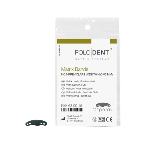 POLODENT MATRIXBANDJES NR.5 PREMOLAREN DUN 0,05mm (12st)