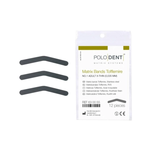 POLODENT MATRIXBANDJES NR.1 TOFFLEMIRE X-DUN 0,035mm (12st)
