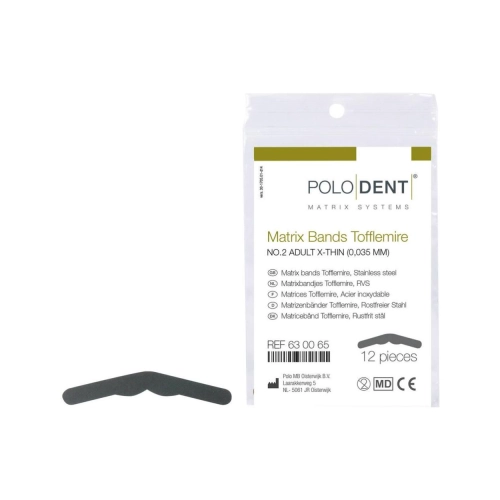 POLODENT MATRIXBANDJES NR.2 TOFFLEMIRE X-DUN 0,035mm (12st)