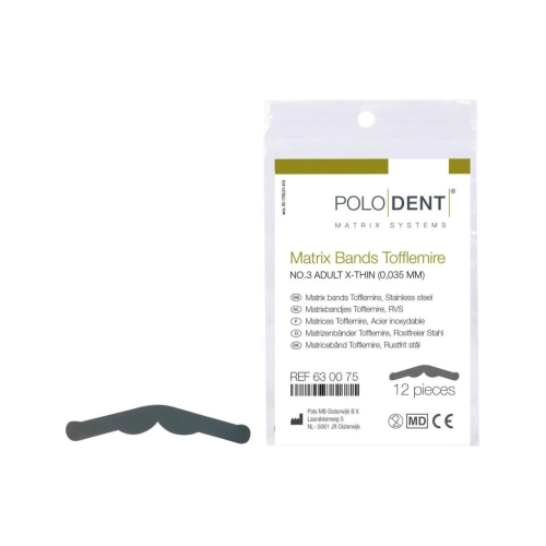POLODENT MATRIXBANDJES NR.3 TOFFLEMIRE X-DUN 0,035mm (12st)