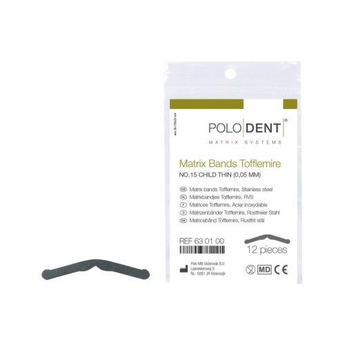 POLODENT MATRIXBANDJES NR.15 TOFFLEMIRE DUN 0,05mm (12st)