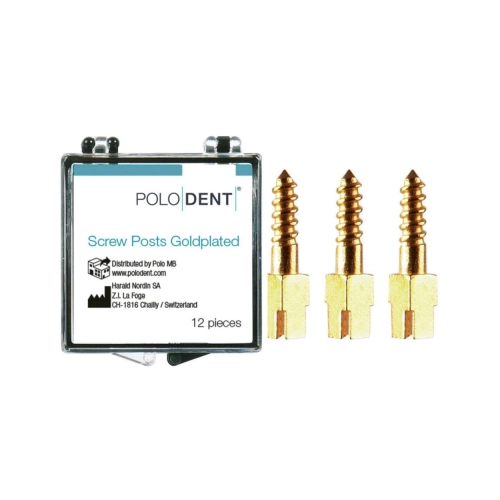 POLODENT SCREW POSTS GOLDPLATED S-3 8X1,35mm (12st)