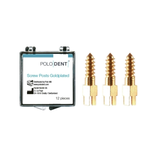 POLODENT SCREW POSTS GOLDPLATED S-5 8X1,65mm (12st)