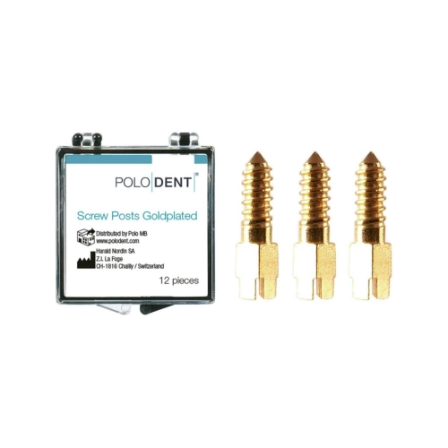 POLODENT SCREW POSTS GOLDPLATED S-6 8X1,80mm (12st)