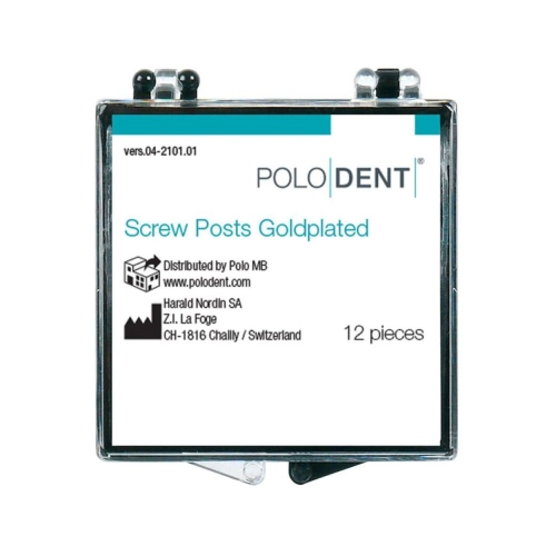 POLODENT SCREW POSTS GOLDPLATED M-1 9,5X1,05mm (12st)