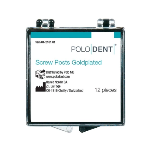 POLODENT SCREW POSTS GOLDPLATED L-1 12X1,05mm (12st)