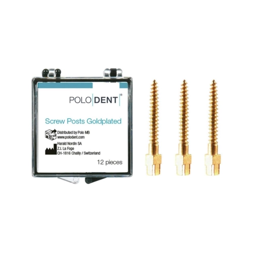POLODENT SCREW POSTS GOLDPLATED XL-4 14X1,50mm (12st)