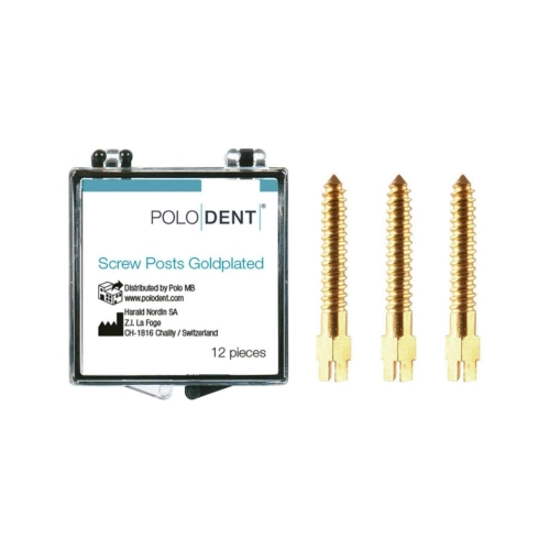 POLODENT SCREW POSTS GOLDPLATED XL-6 14X1,80mm (12st)