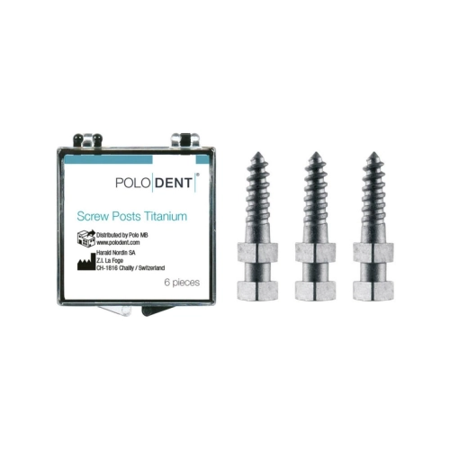POLODENT SCREW POSTS TITANIUM S-3 8X1,35mm (6st)