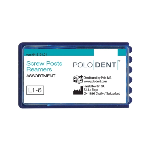 POLODENT SCREW POST REAMERS ASSORTIMENT LONG L-1-6 (6st)