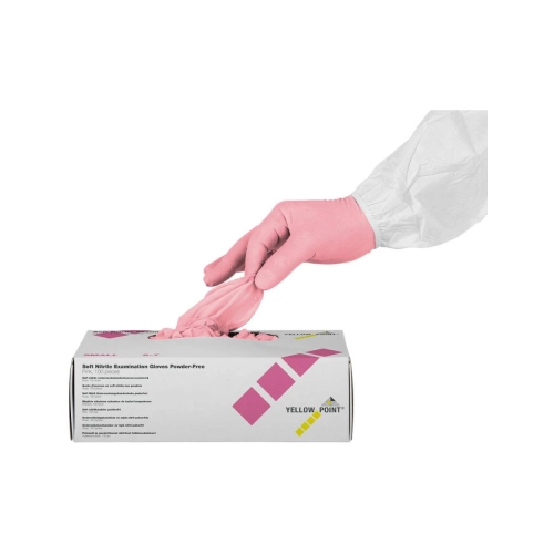 YELLOW POINT HANDSCHOENEN SOFT NITRILE POEDERVRIJ ROZE SMALL (100st)