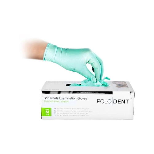 POLODENT HANDSCHOENEN SOFT NITRILE ALOE VERA GROEN MEDIUM (100st)