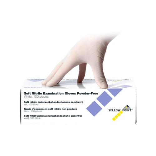 YELLOW POINT HANDSCHOENEN SOFT NITRILE POEDERVRIJ WIT LARGE (100st)