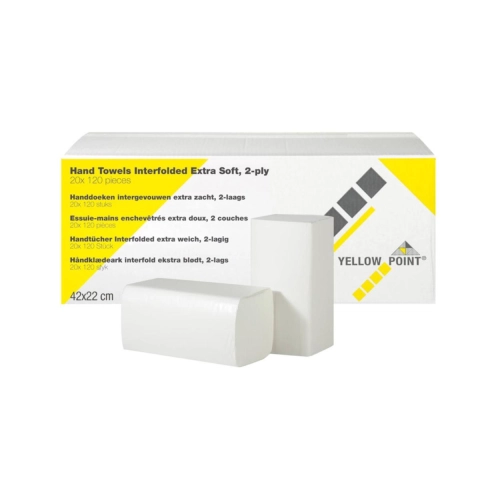YELLOW POINT HANDDOEKEN 2-LAAGS 22X42cm (20x120st)