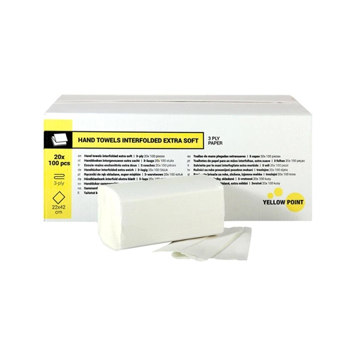 YELLOW POINT HANDDOEKEN 3-LAAGS 22x42cm (20x100st)