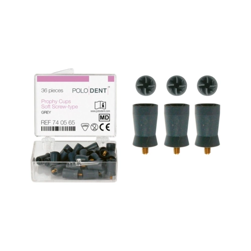 POLODENT POLIJSTCUPS GRIJS, ZACHT SCREW-TYPE (36st)