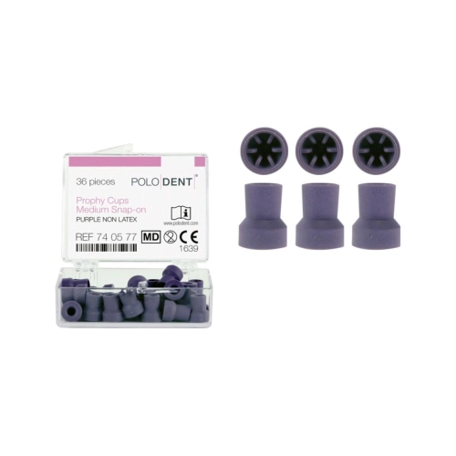 POLODENT POLIJSTCUPS NON LATEX PAARS MEDIUM SNAP-ON (36st)