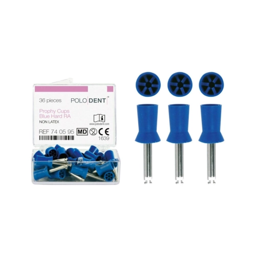 POLODENT POLIJSTCUPS NON LATEX BLAUW HARD RA (36st)