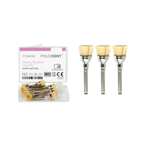 POLODENT POLIJSTBORSTELS CUP WIT NATURAL RA (10st)