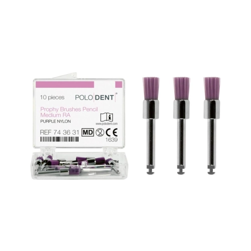 POLODENT POLIJSTBORSTELS PENSEEL PAARS MEDIUM RA (10st)