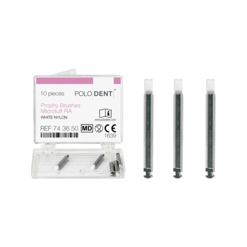 POLODENT POLIJSTBORSTELS MICROTUFT WIT NYLON RA (10st)