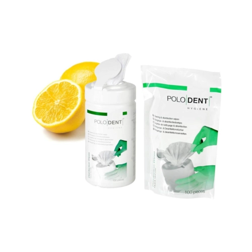 POLODENT DESINFECTIEDOEKJES 18,5x13,5cm LEMON (12x100st)
