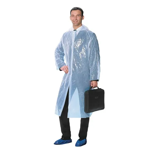 ENGELBERT STRAUSS BEZOEKERSJAS WIT MET CAPUCHON WATERAFSTOTEND POLYETHYLEEN (100st)