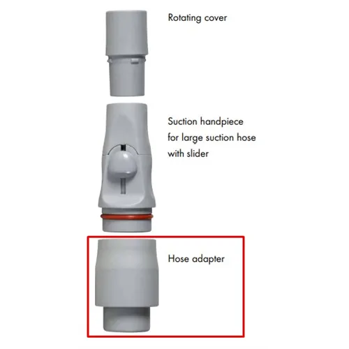 DÜRR NEVEL AFZUIGSLANG ADAPTER GRIJS GROOT D=19,5mm REF 7600A010-19