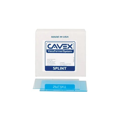 CAVEX VACUFORMER SPLINT SHEETS TRANSPARANT 0,6x127x127mm (50st)