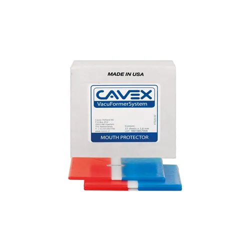 CAVEX VACUFORMER MOUTH PROTECTOR SHEETS RED/WHITE/BLUE 3,8x127x127mm (12st)
