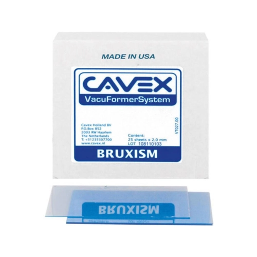 CAVEX VACUFORMER BRUXISM SHEETS TRANSPARANT 2,0x127x127mm (25st)