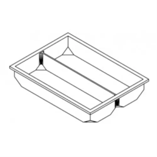 ZILFOR MOBILE TRAY LADENINSERT 2-VAKS HOOG NR.BA-B02 (L45xB32xH8cm)