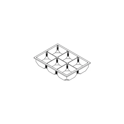 ZILFOR LADENINSERT 6-VAKS NR.BA-B06 (L45xB32xH3,7cm)
